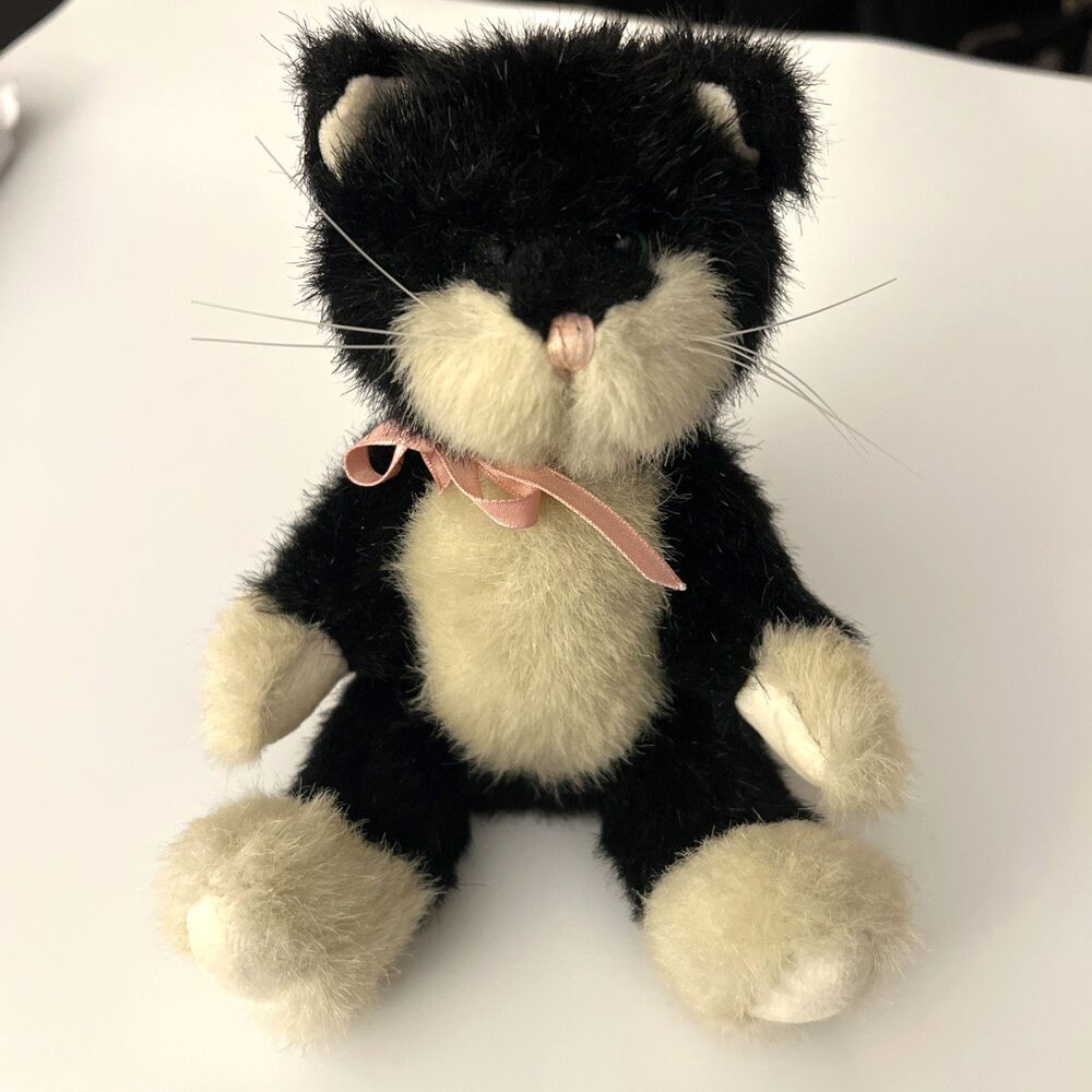Vintage Boyds Collection Black Beige Kitty Cat Plush Animal - Archive Series